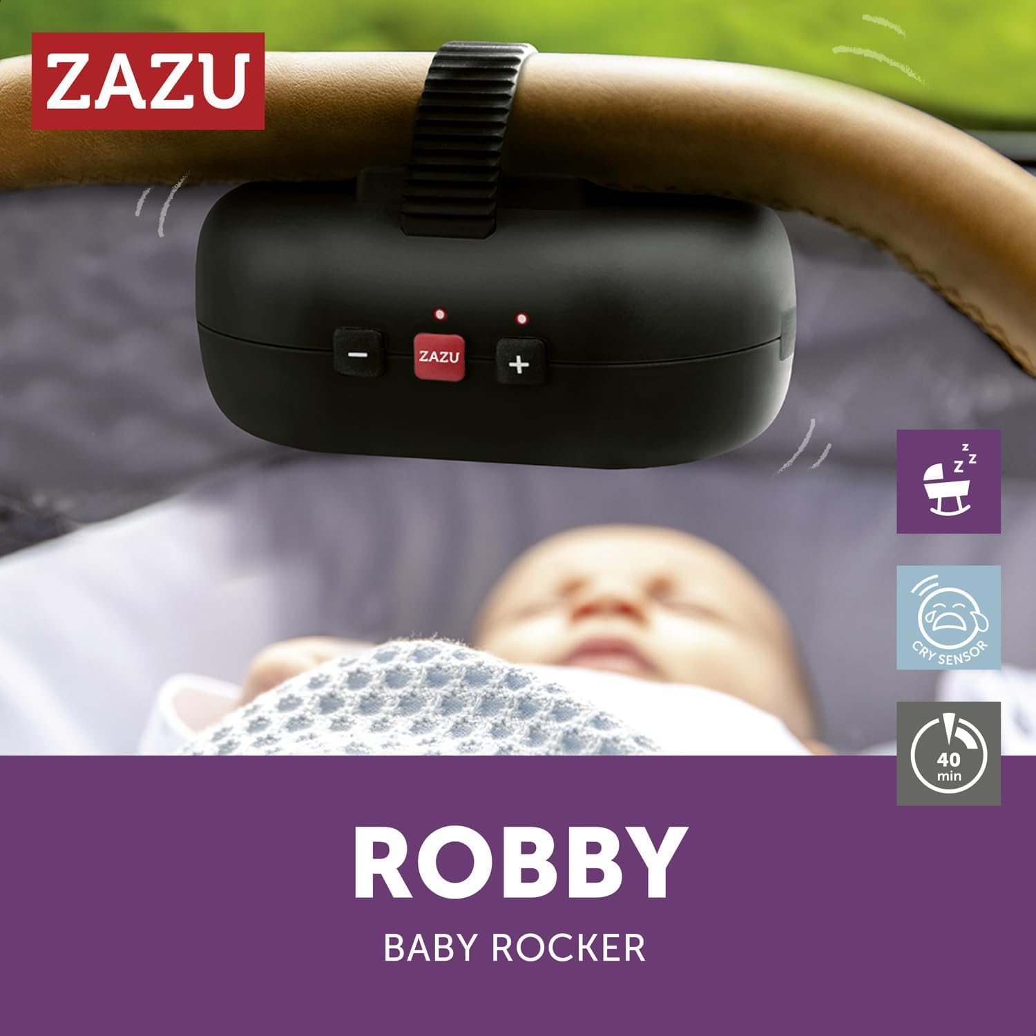 Robby BABY ROCKER with rechargeable battery & cry sensor